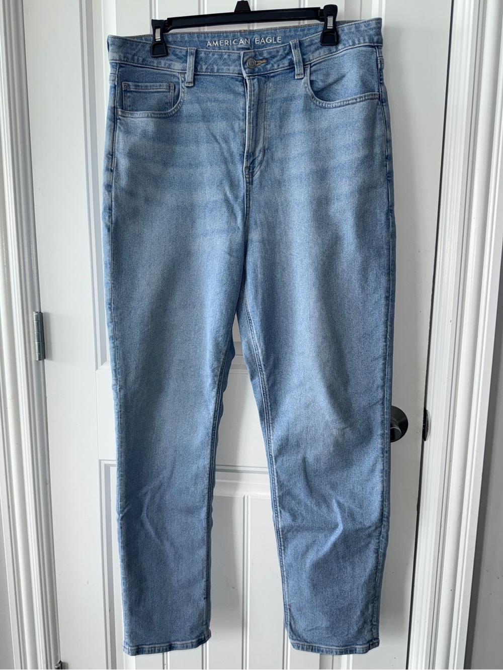 American Eagle Light Wash High-Rise Mom Jeans